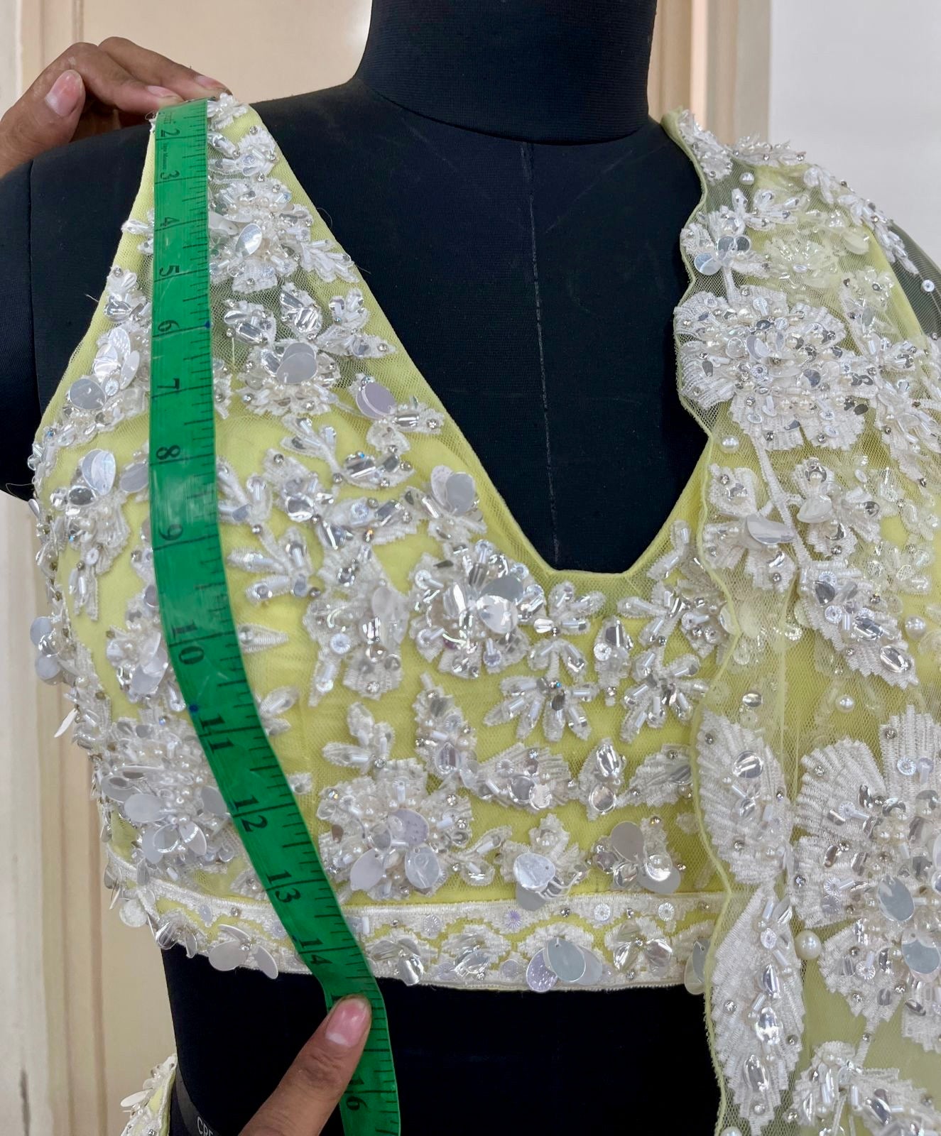 Lime Yellow Floral Lehenga Set - Ready To Ship