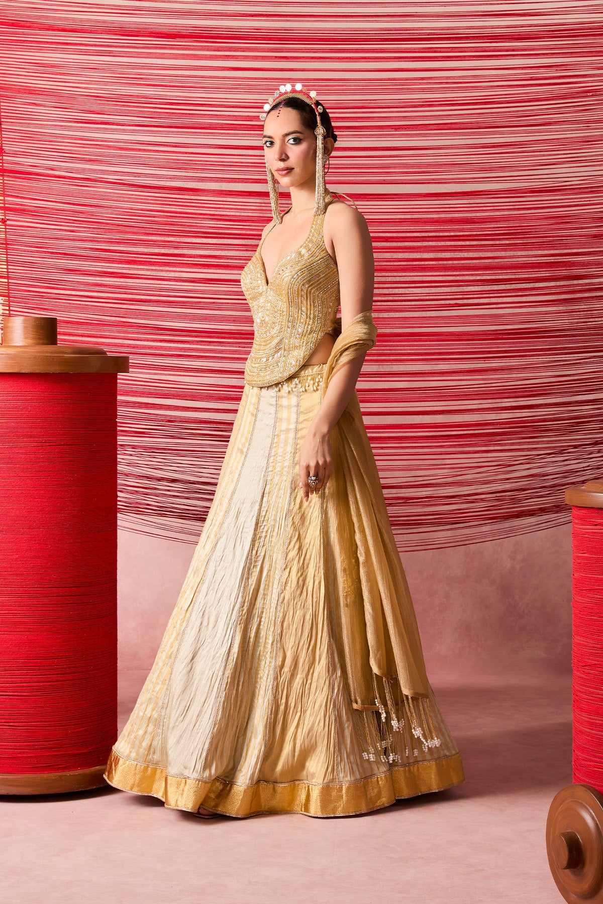 Jugnu Gold Lehenga