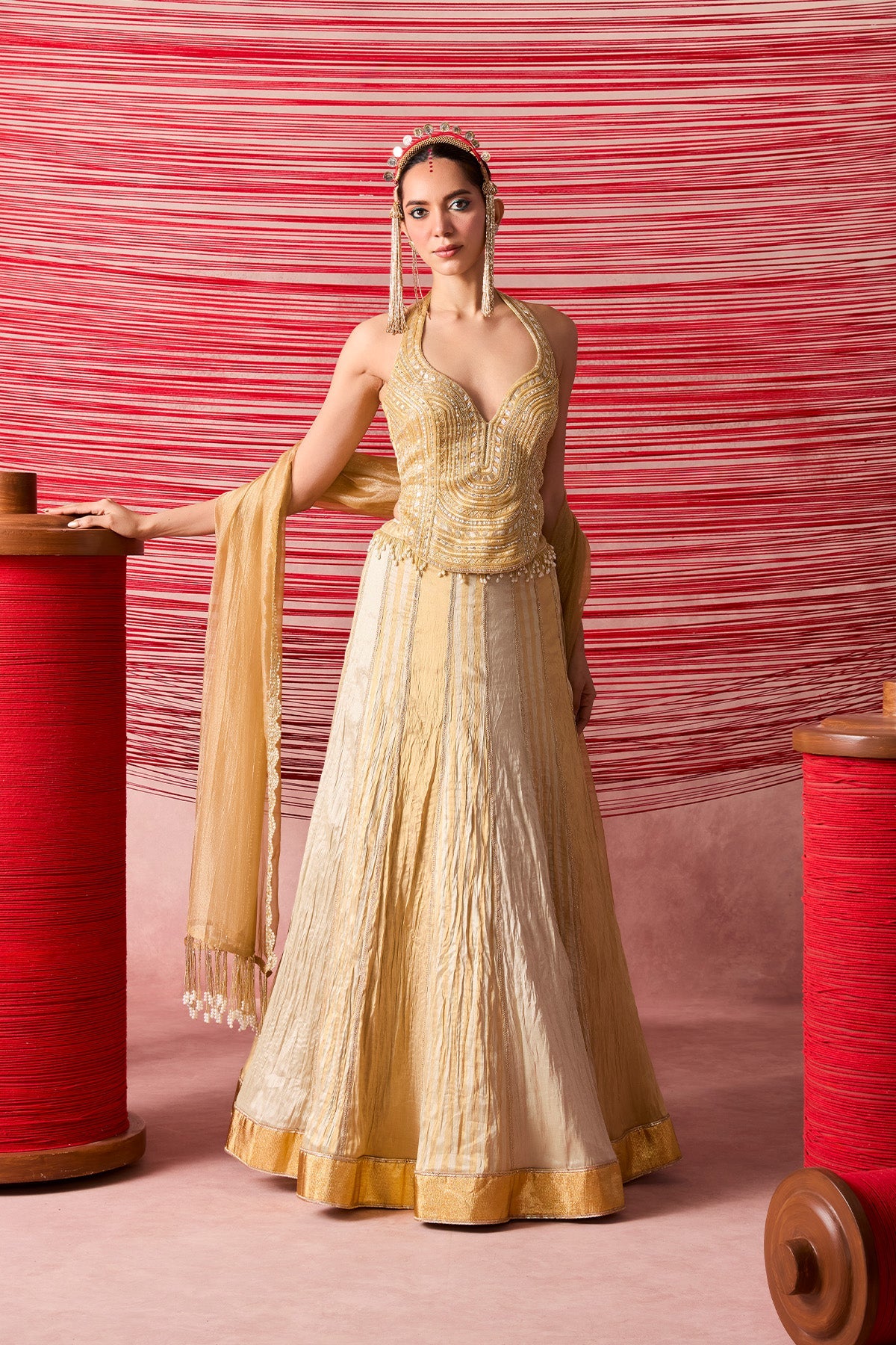 Jugnu Gold Lehenga