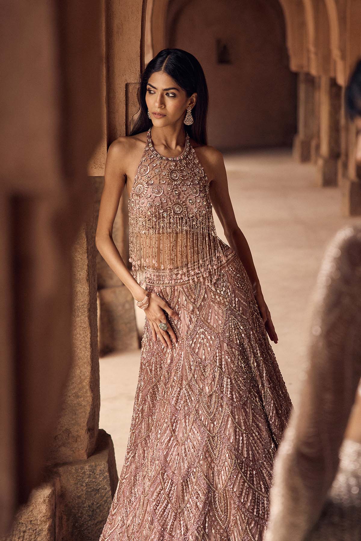 Blush Pink Embellished Lehenga Set