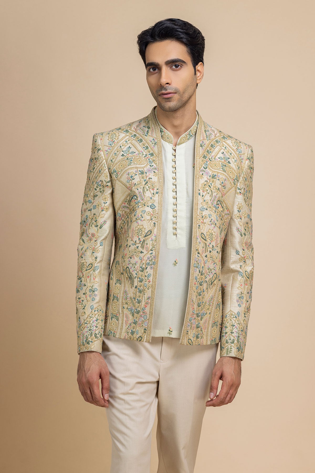 Zavian Short Jacket, Kurta & Pant Set