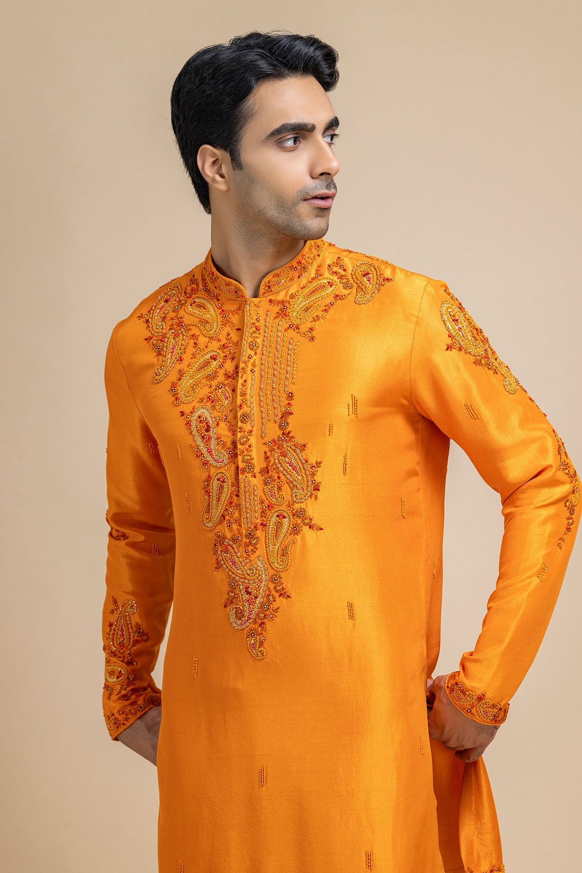 Marigold Charm Kurta & Pant Set