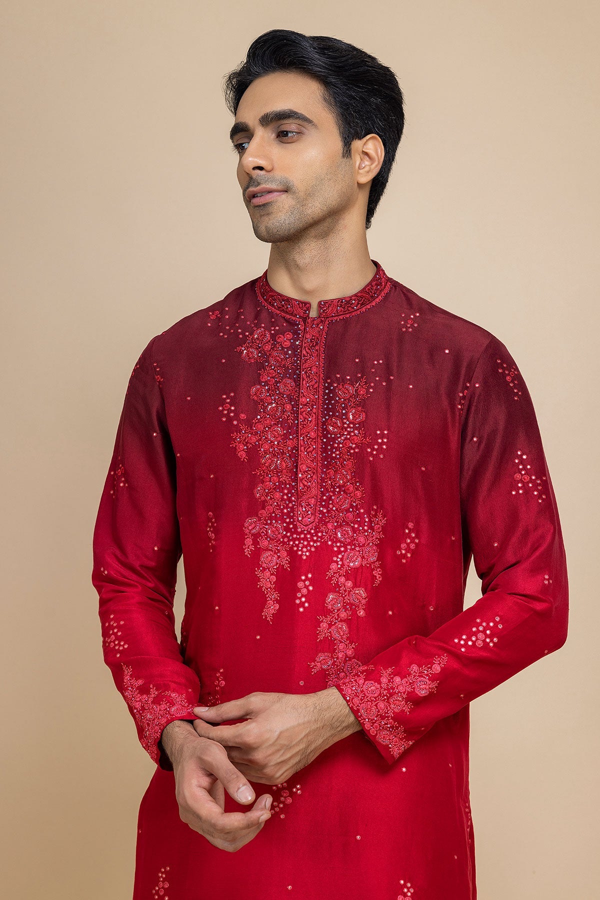 Scarlet Serenade Kurta & Pant Set