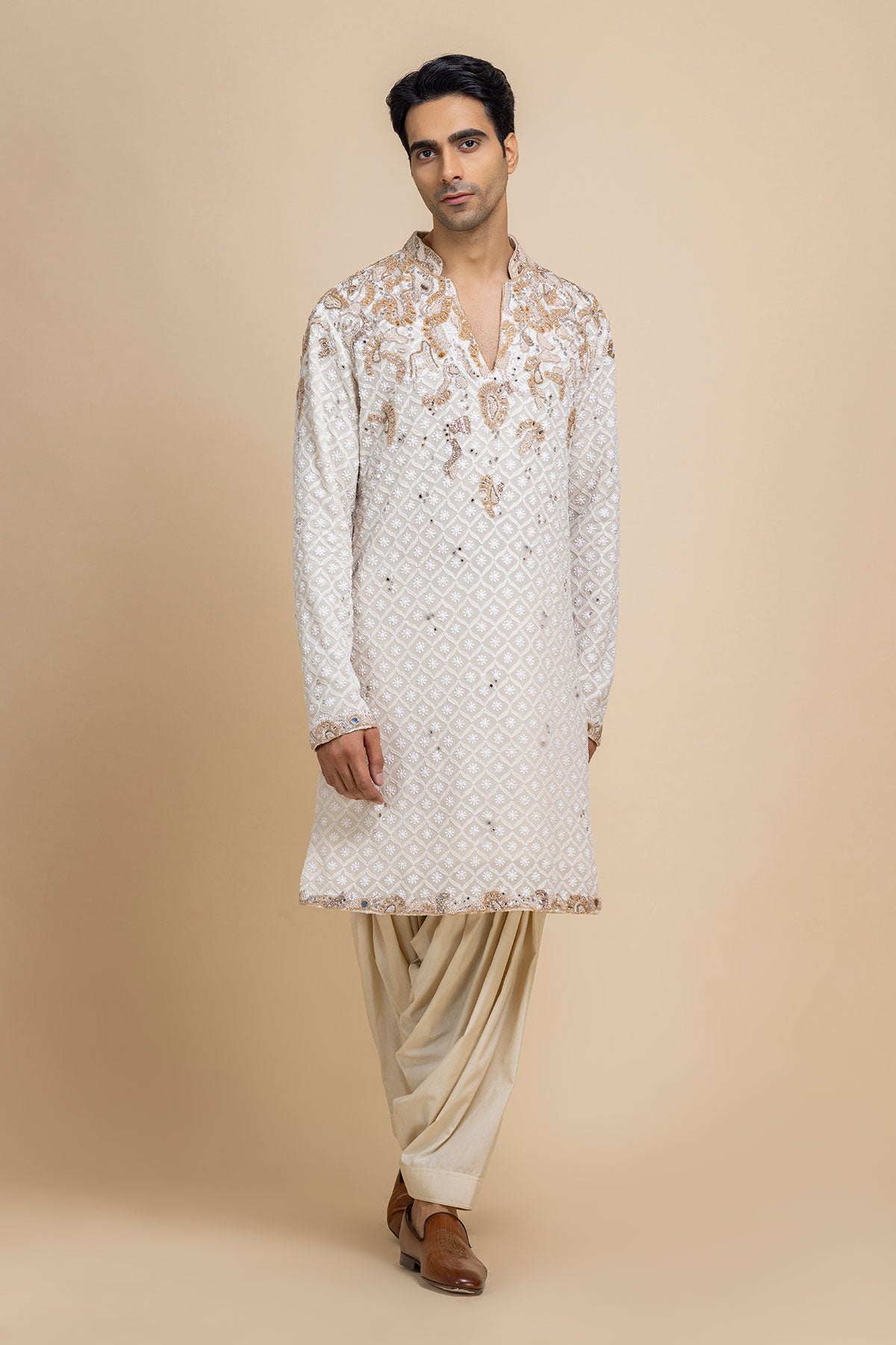 Pearl Gold Chikankari Kurta & Salwar