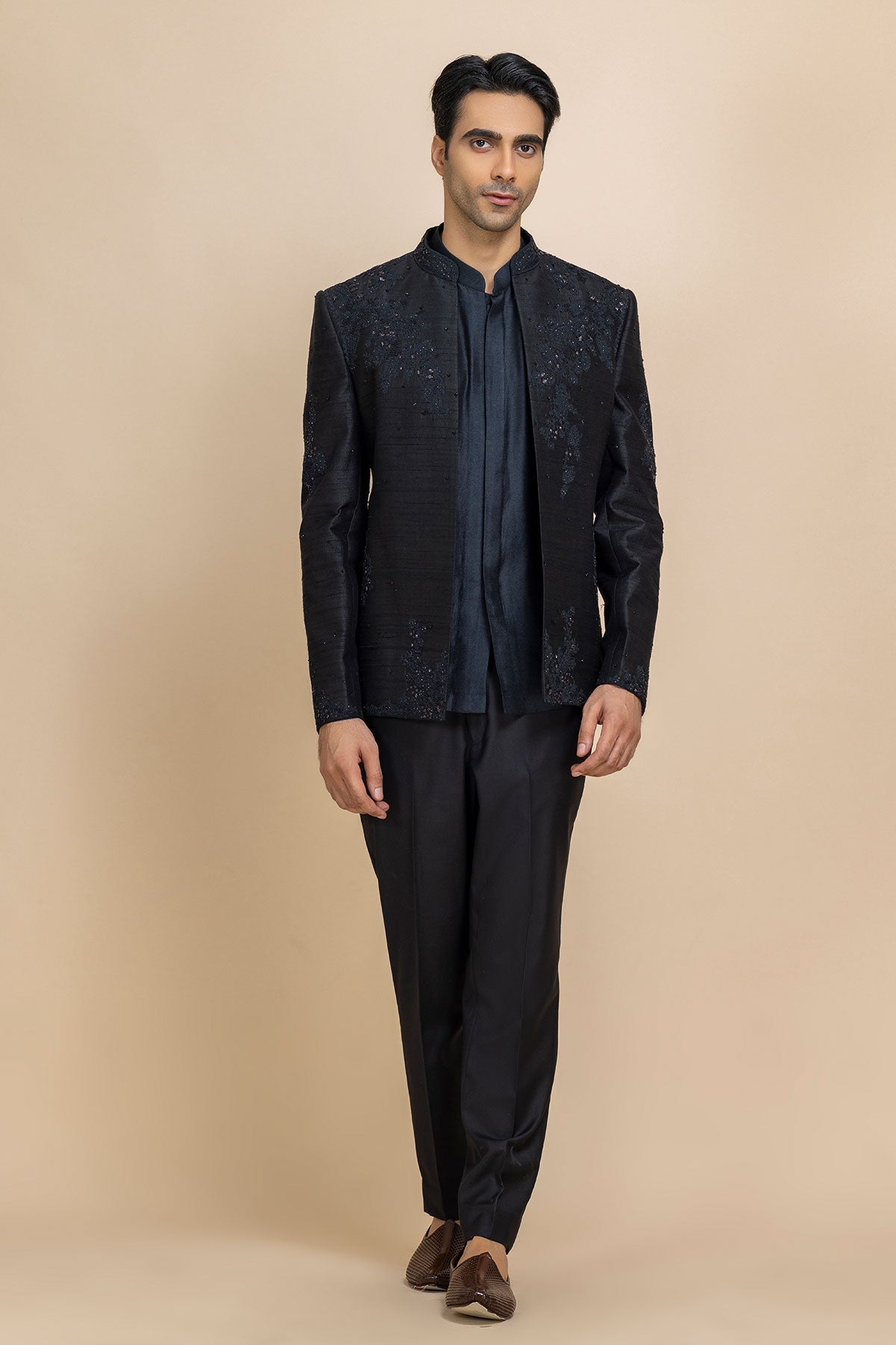 Siyahi Short Open Jacket & Kurta-Pant Set