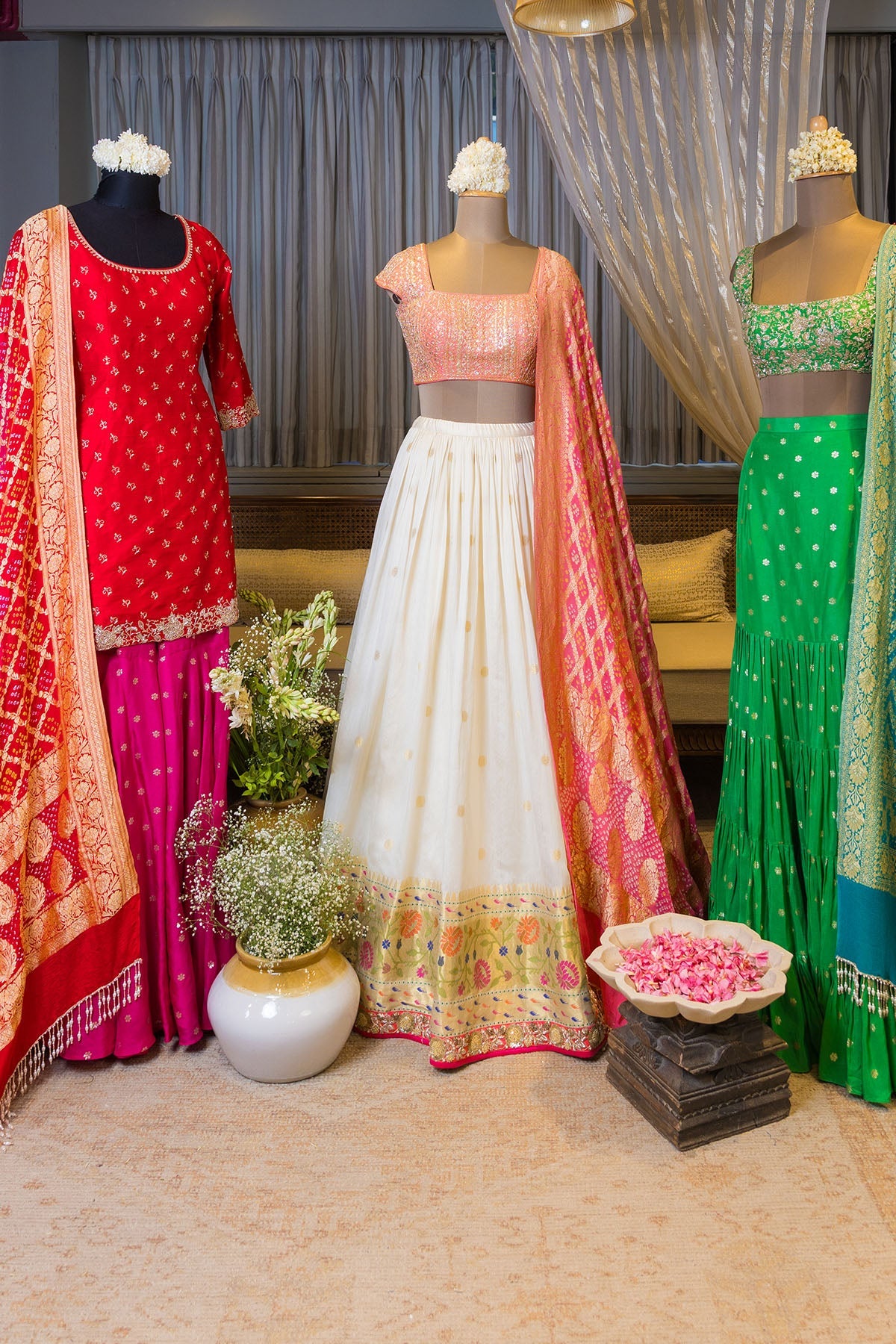 AISHA WITH BANDHEJ DUPATTA