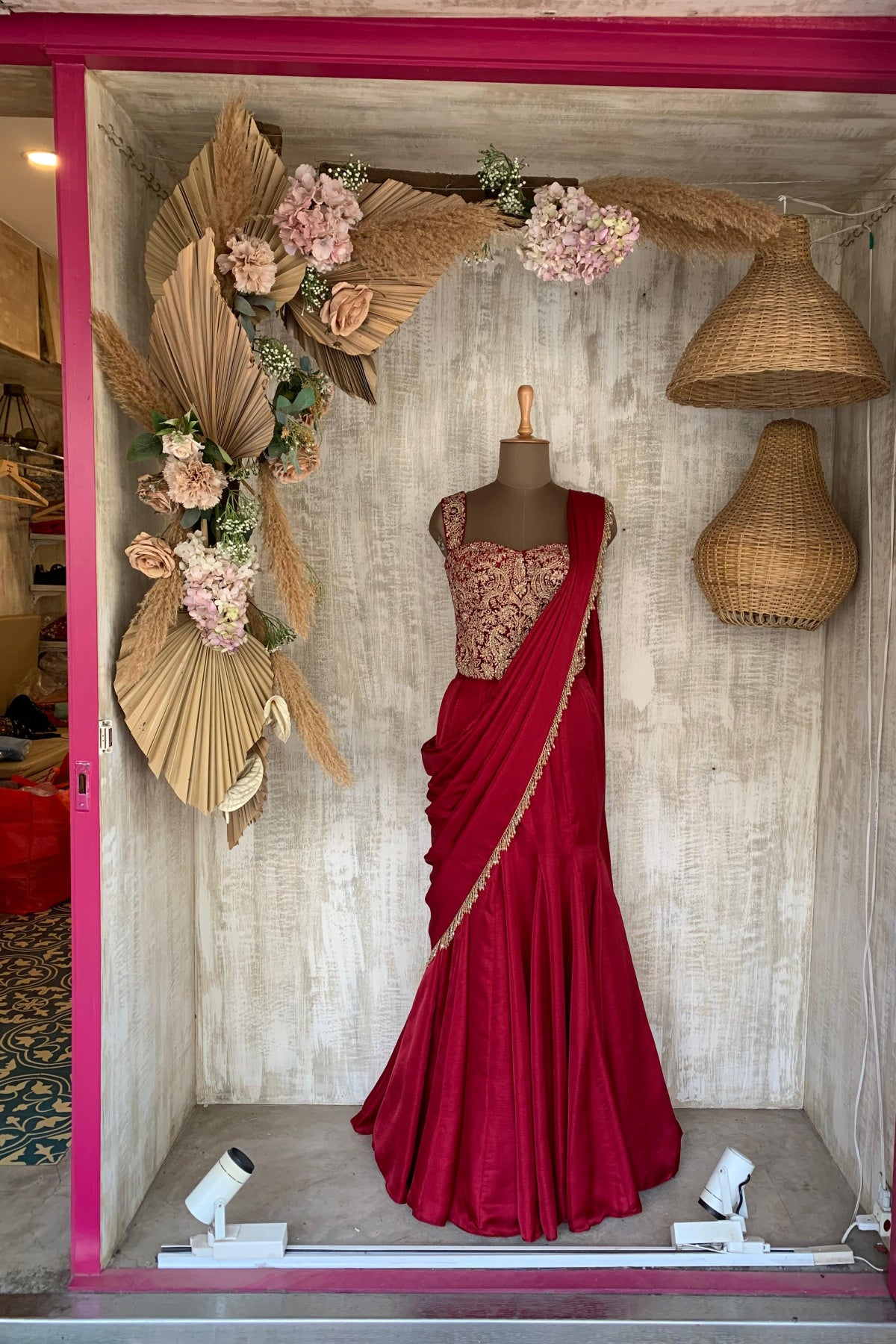 Red Halley Lekha Saree - Ready to ship