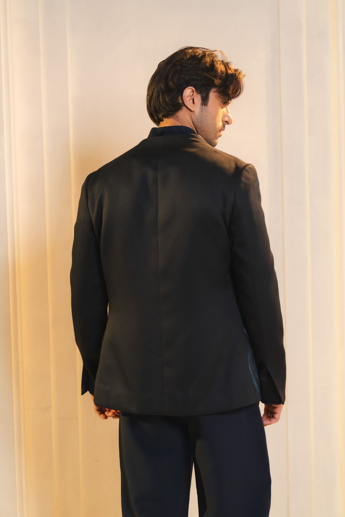 Black Handpainted Tauras Blazer Set