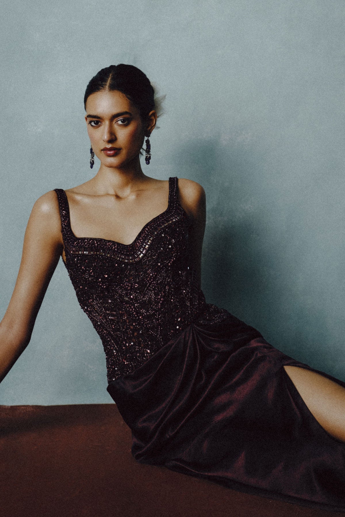 Aubergine Ember Drape Gown