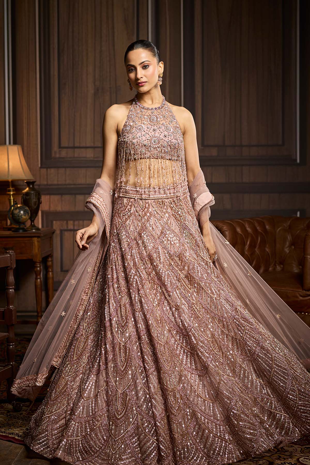 Blush Pink Embellished Lehenga Set