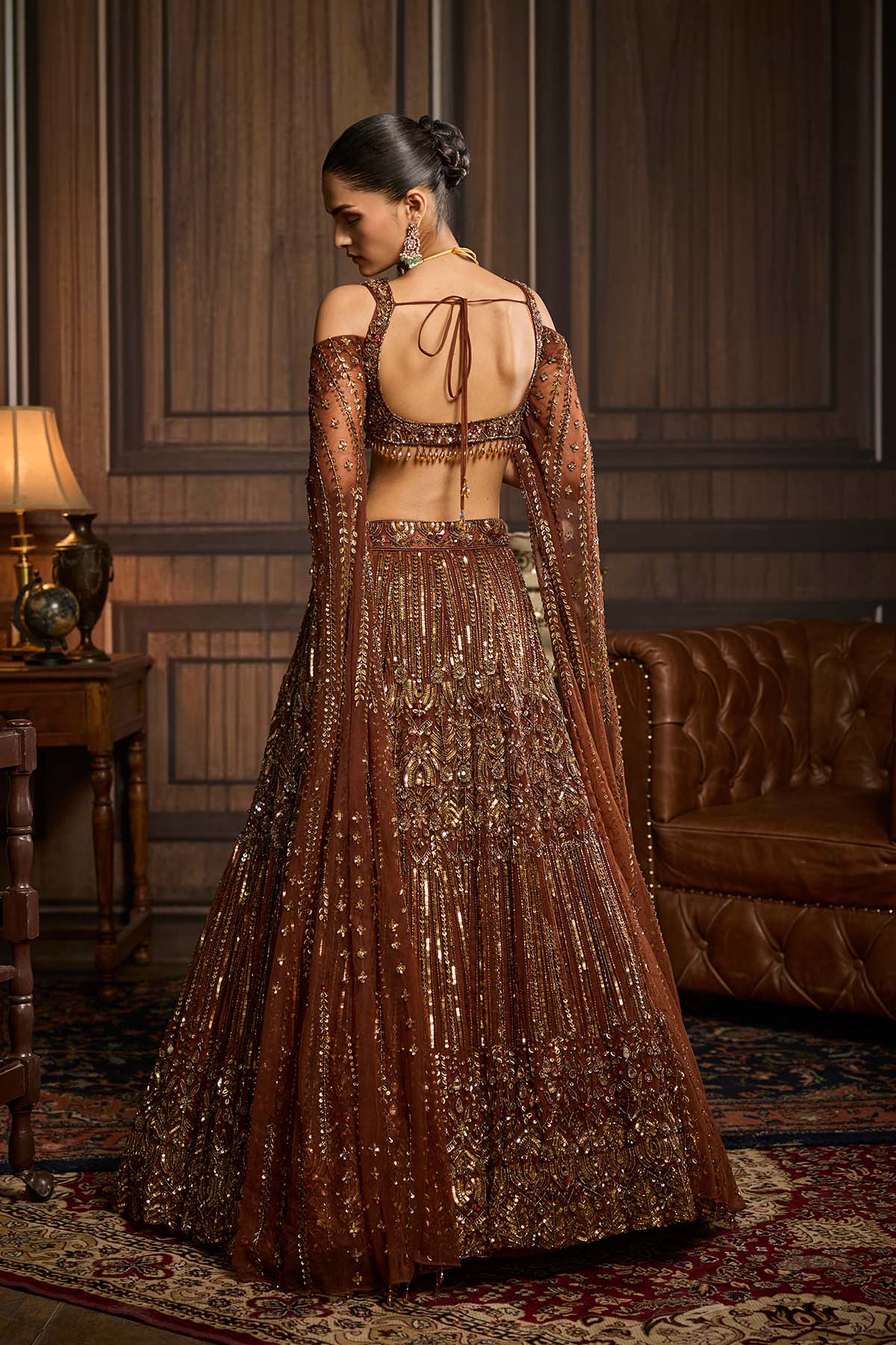 Metallic Gold Embellished Lehenga Set