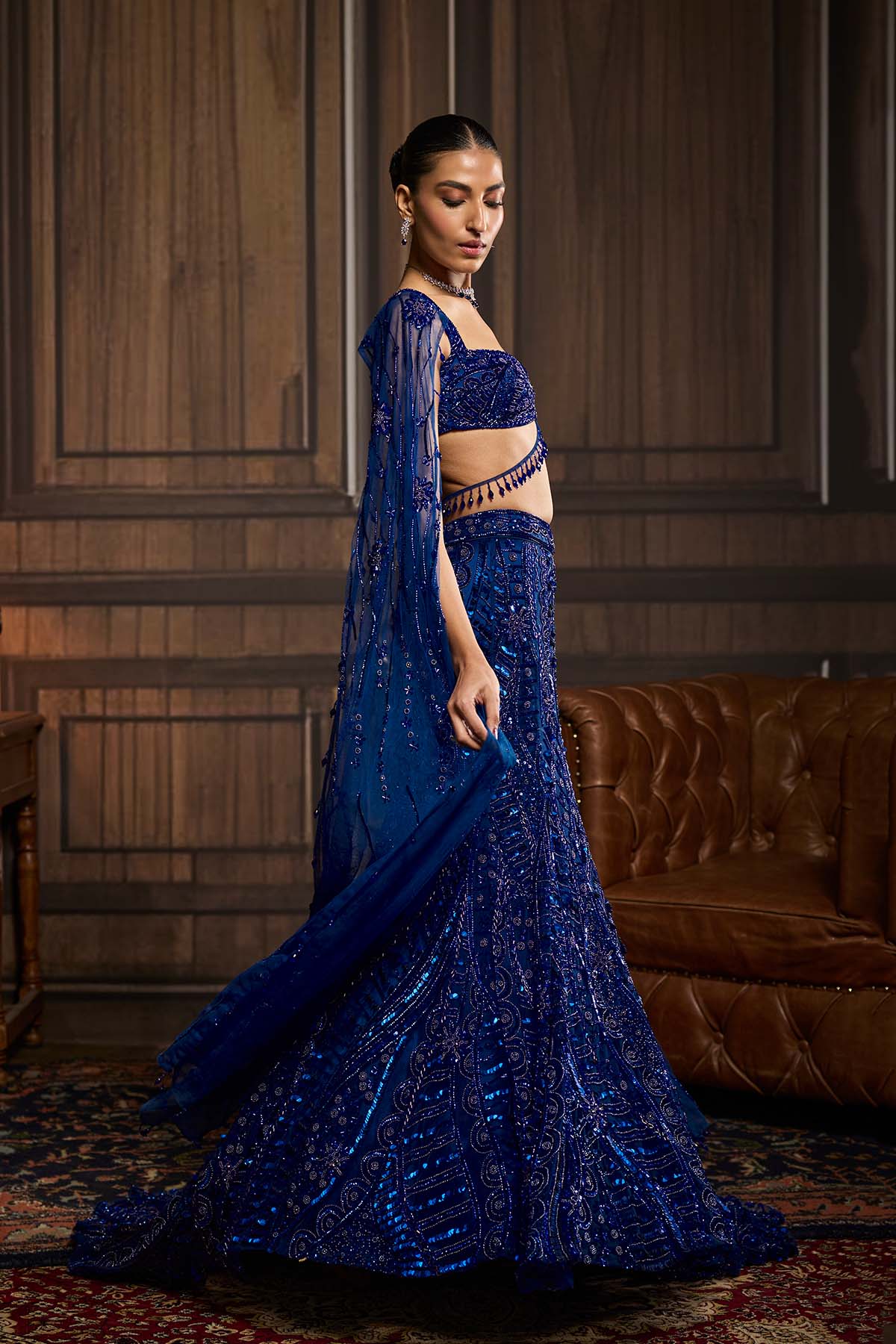 Electric Blue Trail Mermaid Skirt Set