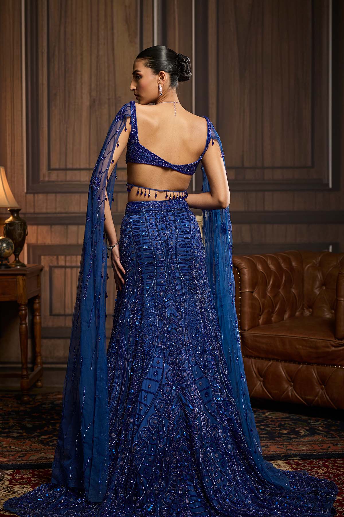 Electric Blue Trail Mermaid Skirt Set