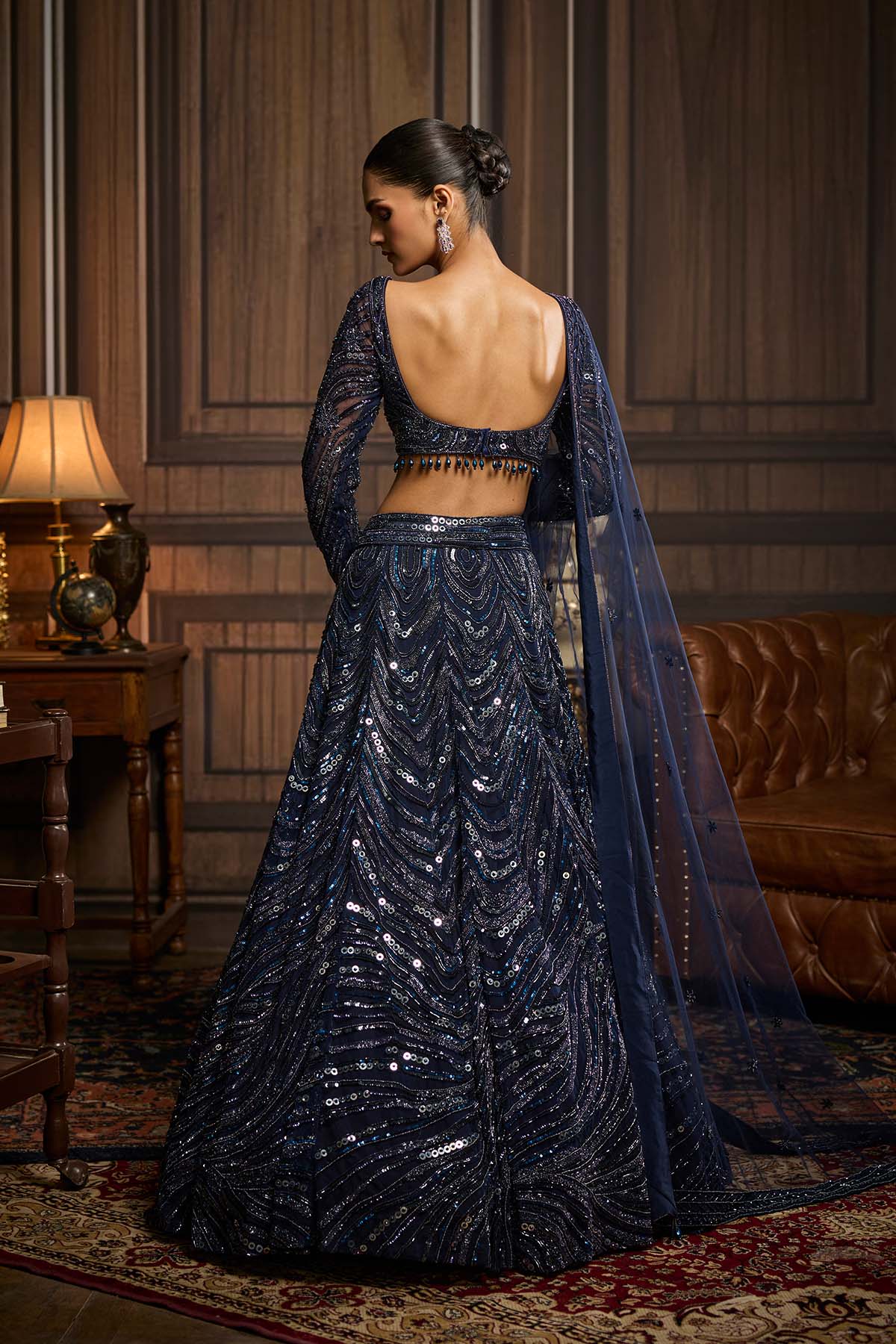 Midnight Blue Embellished Lehenga Set