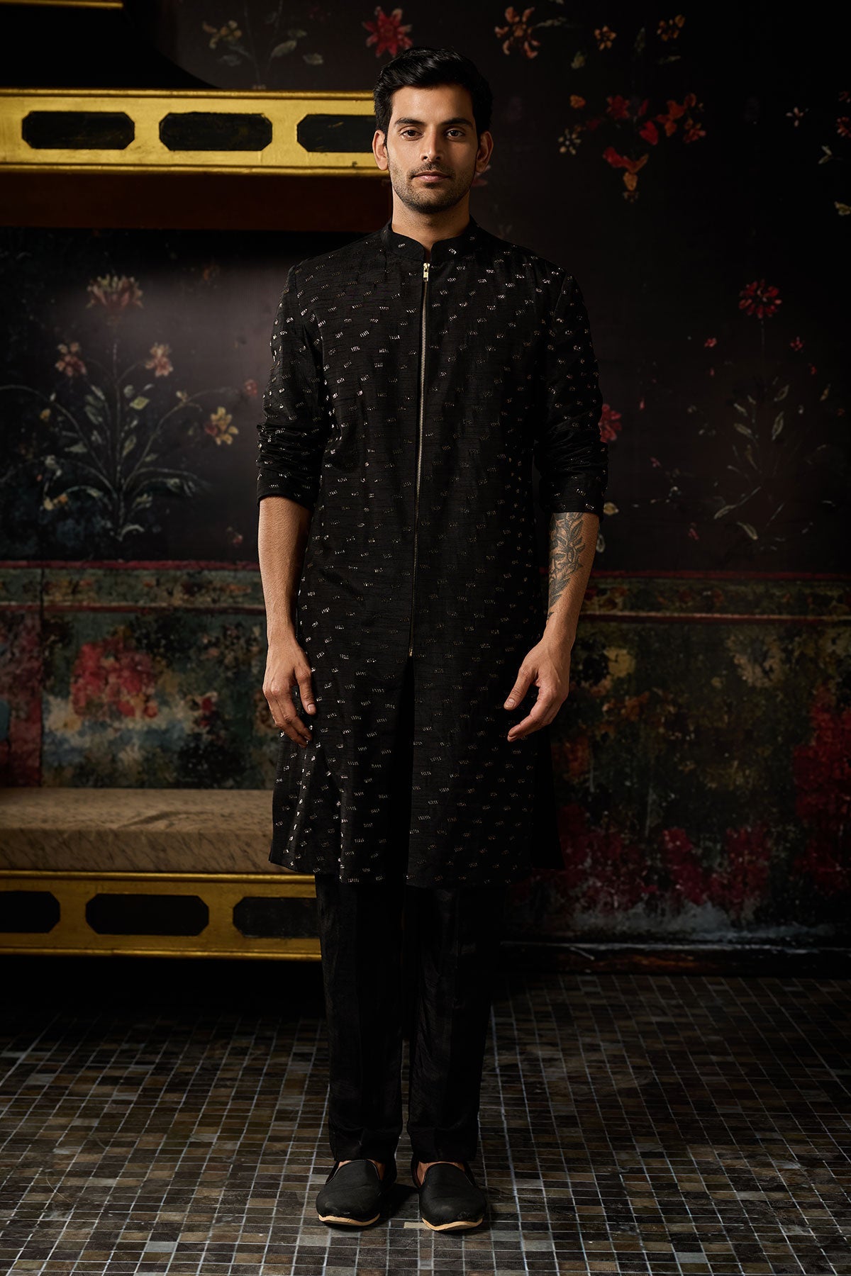 Black Embroidered Jacket & Pants