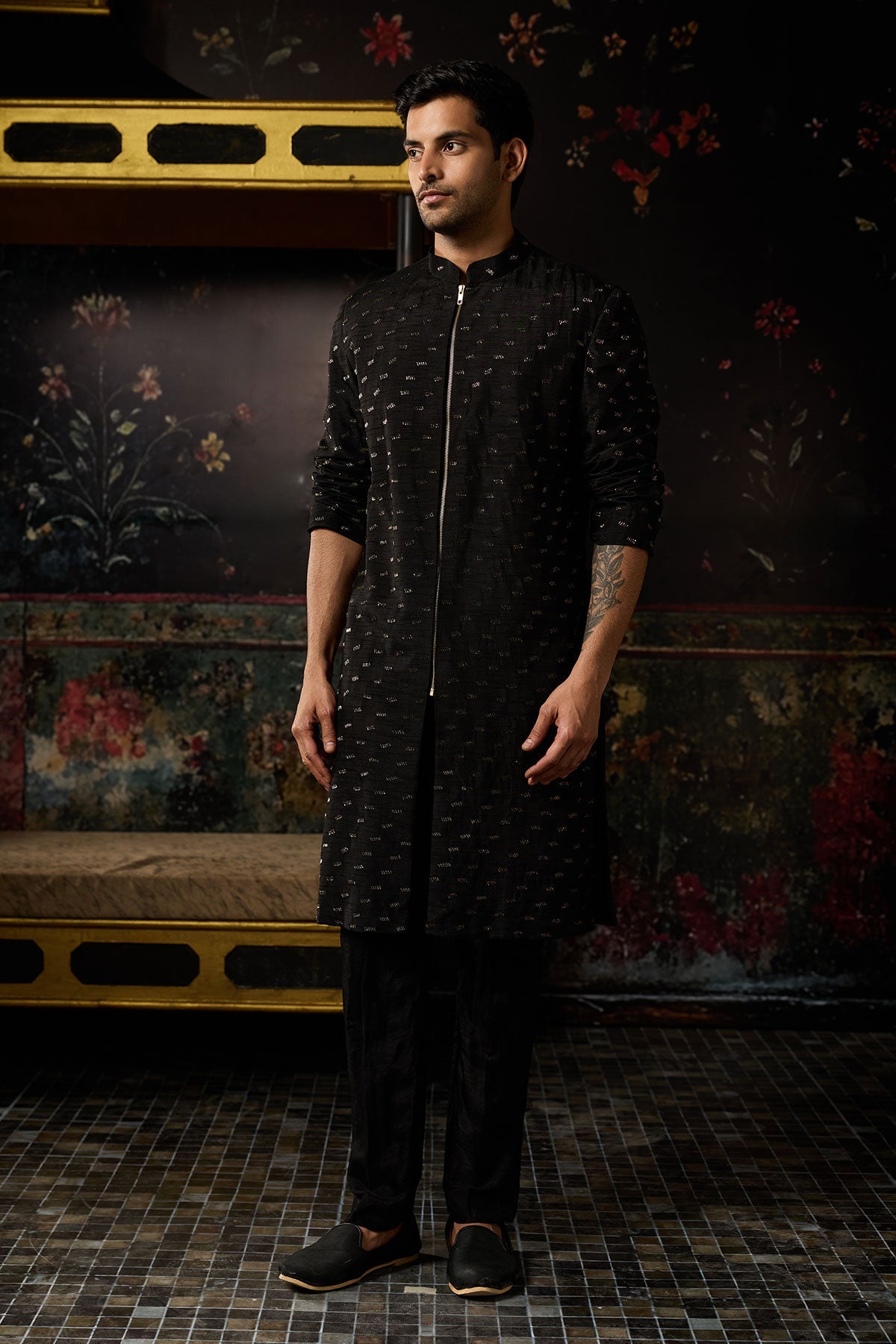 Black Embroidered Jacket & Pants