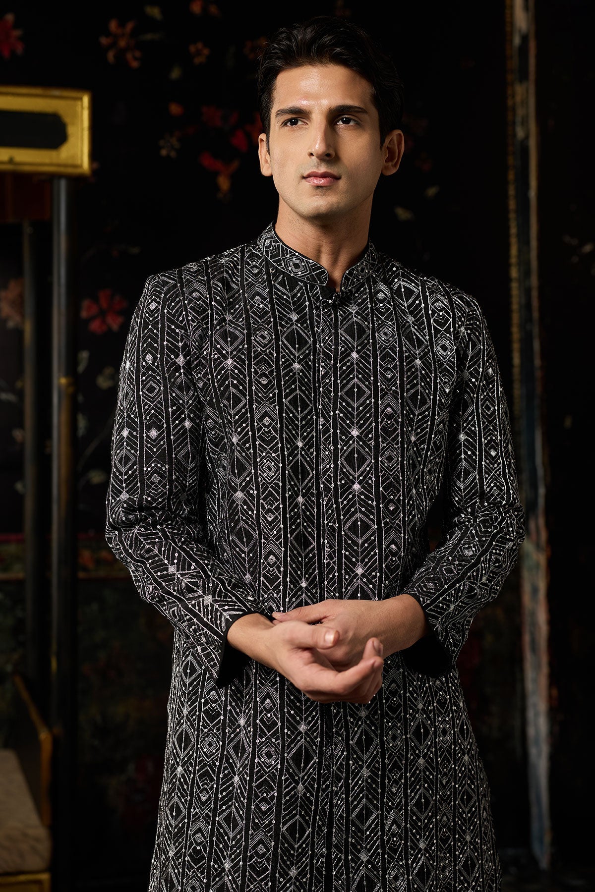 Black Embroidered Jacket & Pants