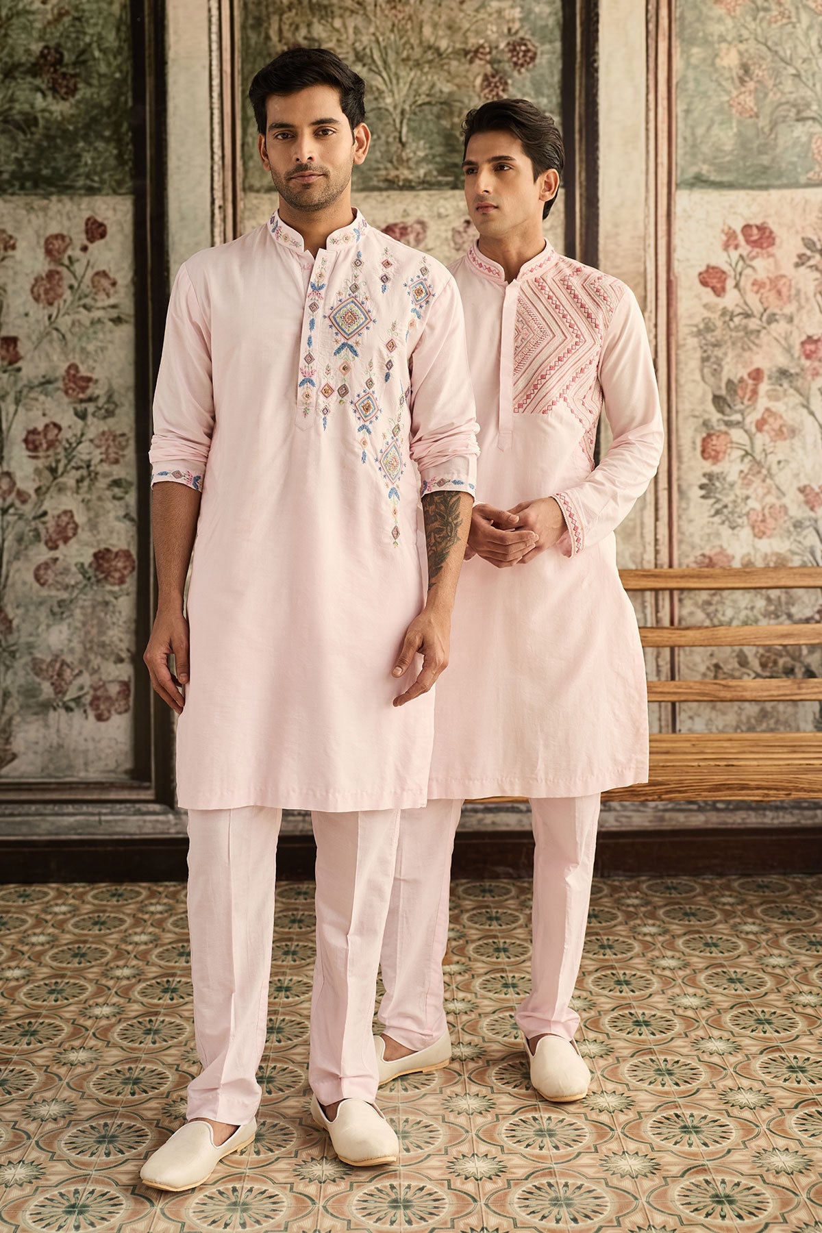 Blush Pink Embroidered Kurta & Pants