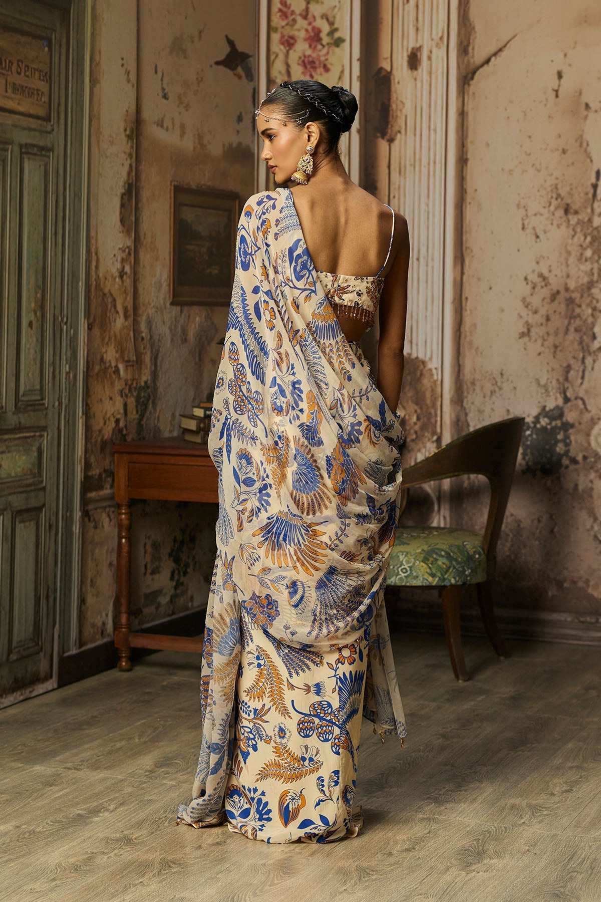 Ivory Printed And Highlighted Skirt Set - Ready To Ship