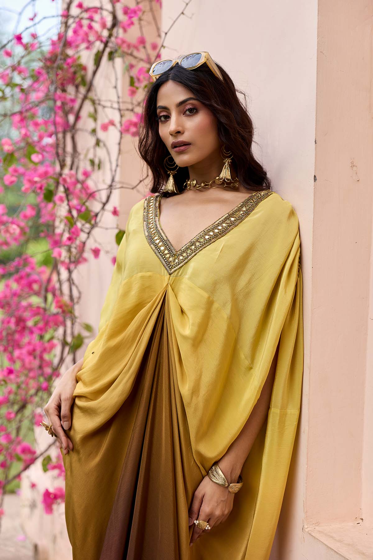 Brown Yellow Ombre Kaftan