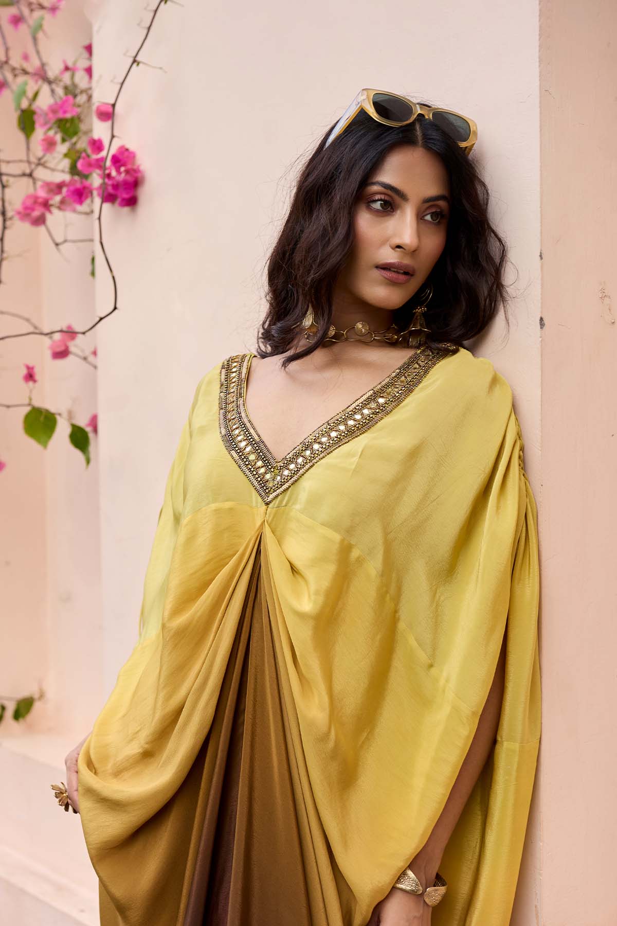 Brown Yellow Ombre Kaftan