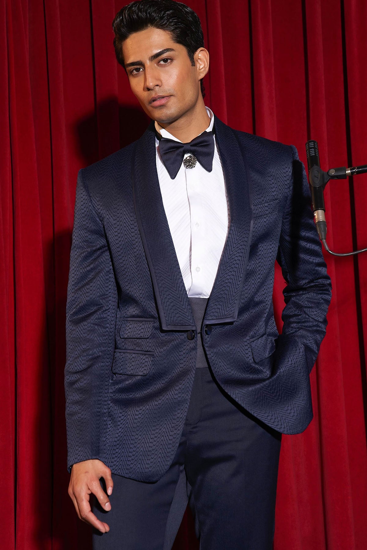 Navy Midnight Mirage Cocktail Tuxedo Set