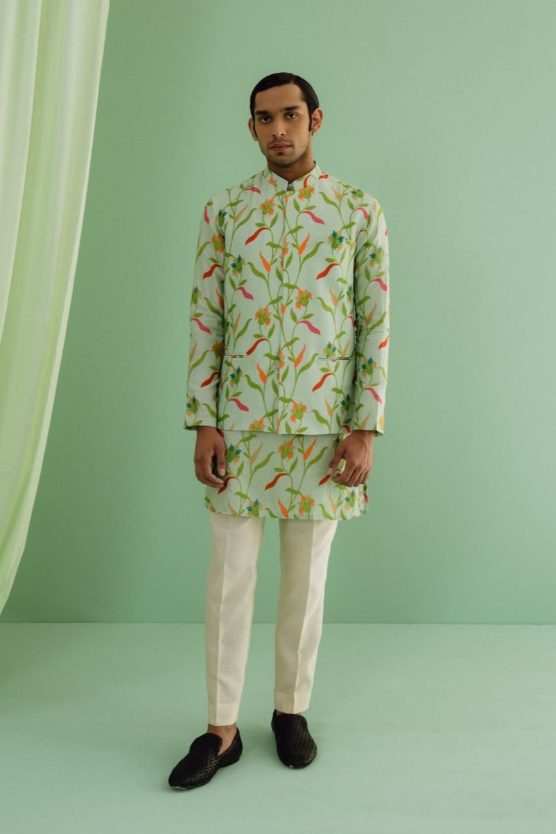 Green Kurta Bandi Set