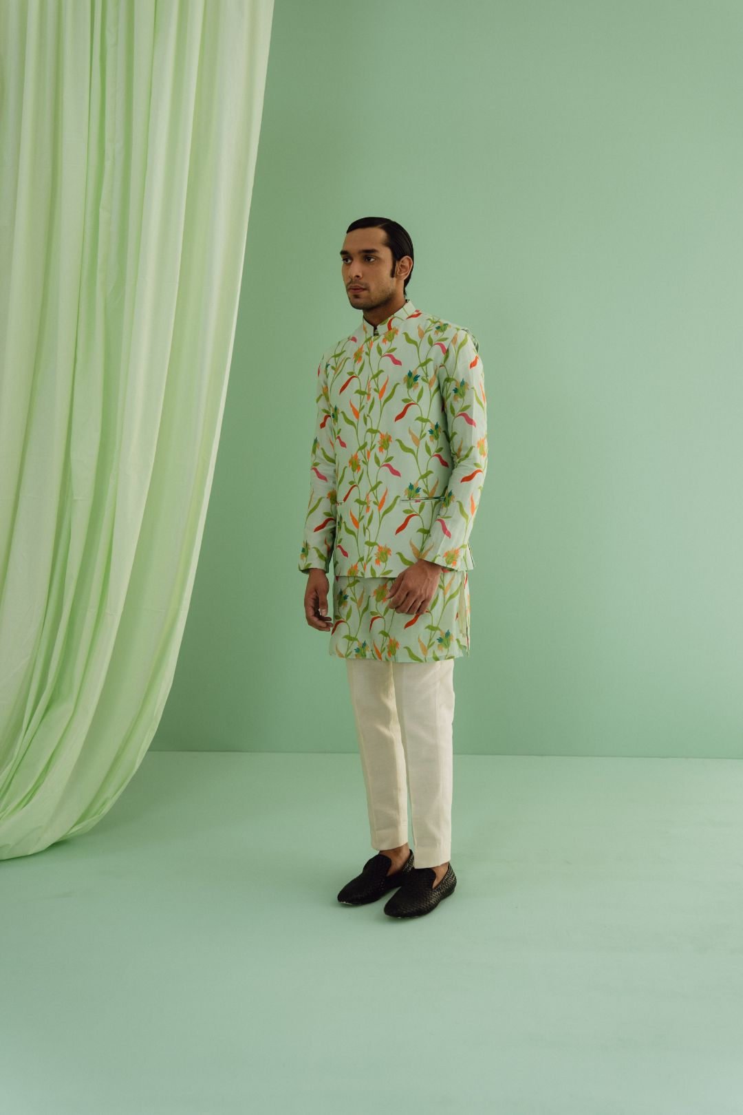Green Kurta Bandi Set