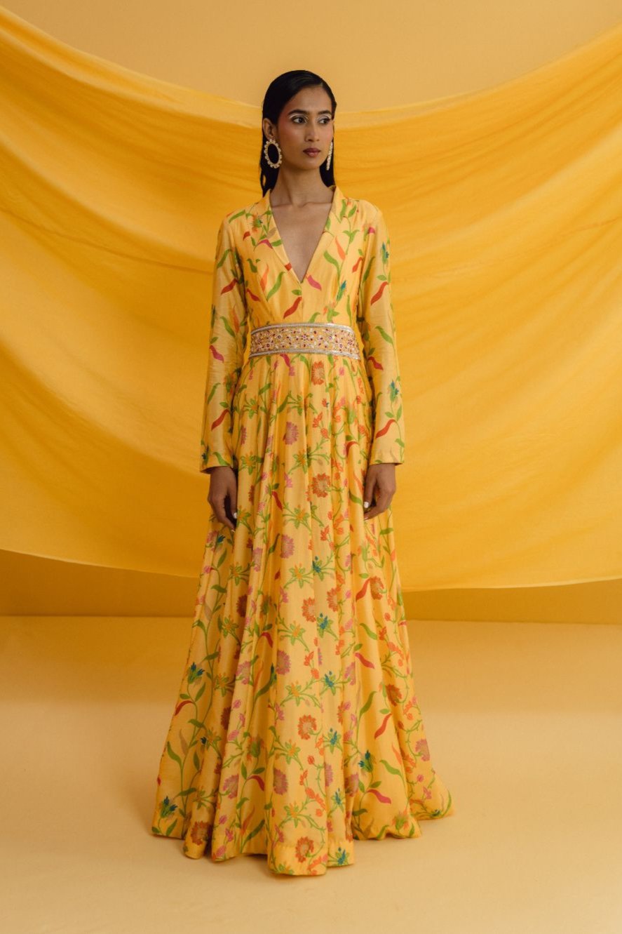 Amber Printed Designer Maxi Dress