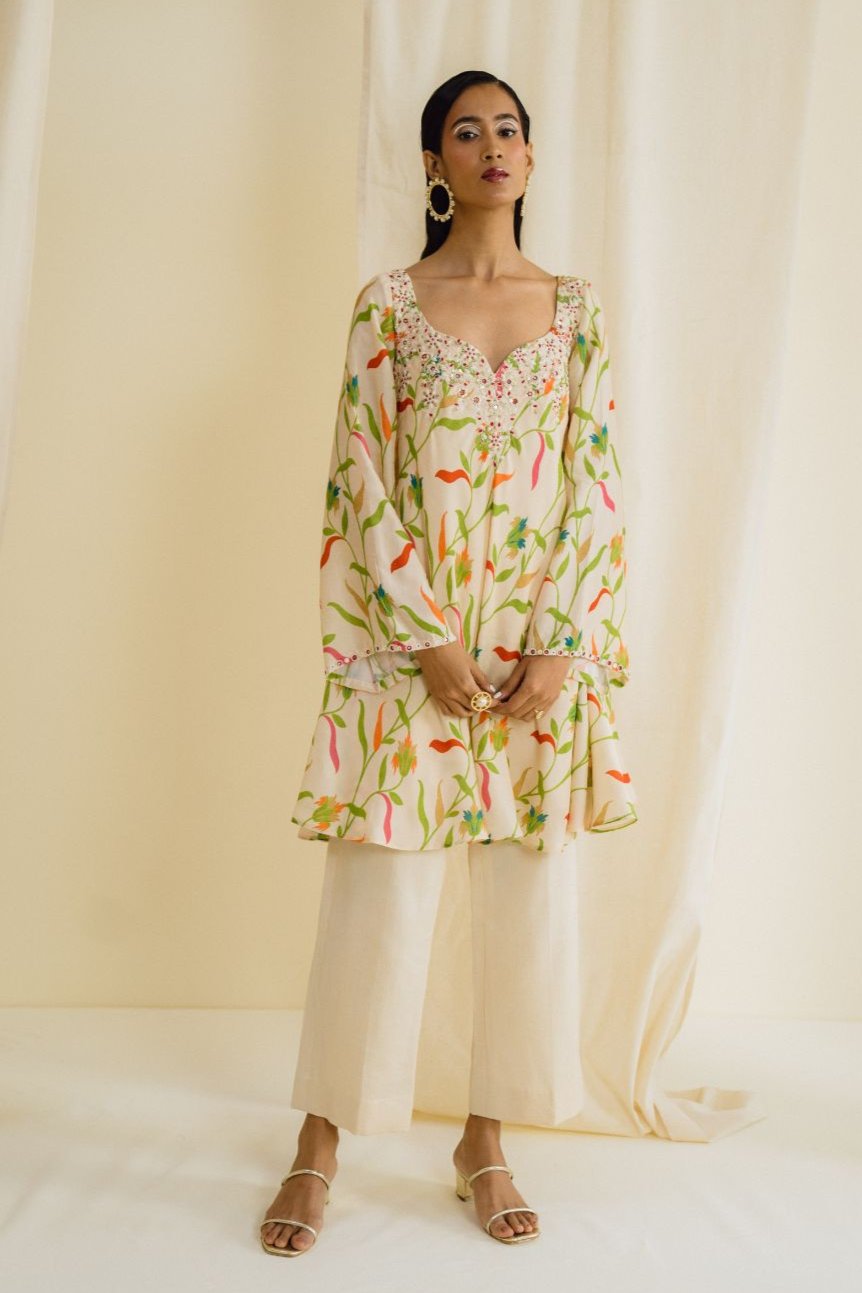 Ivory Printed Kurta Set