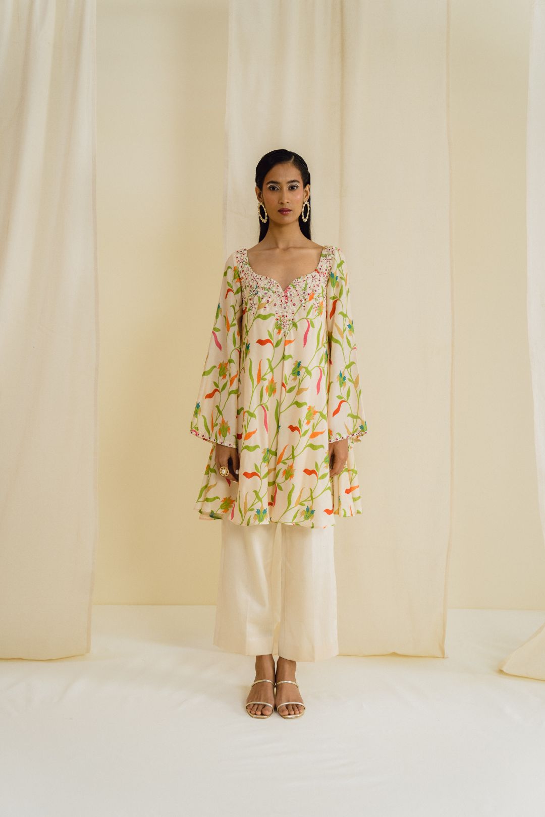 Ivory Printed Kurta Set