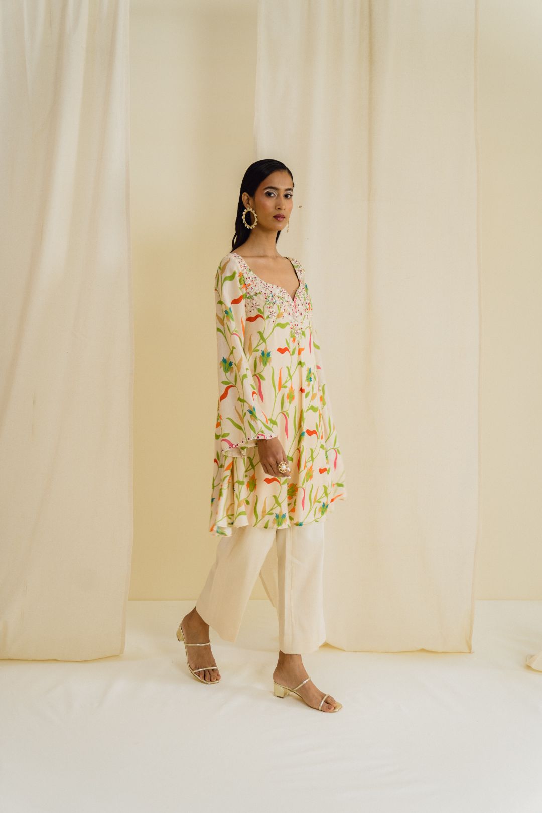 Ivory Printed Kurta Set