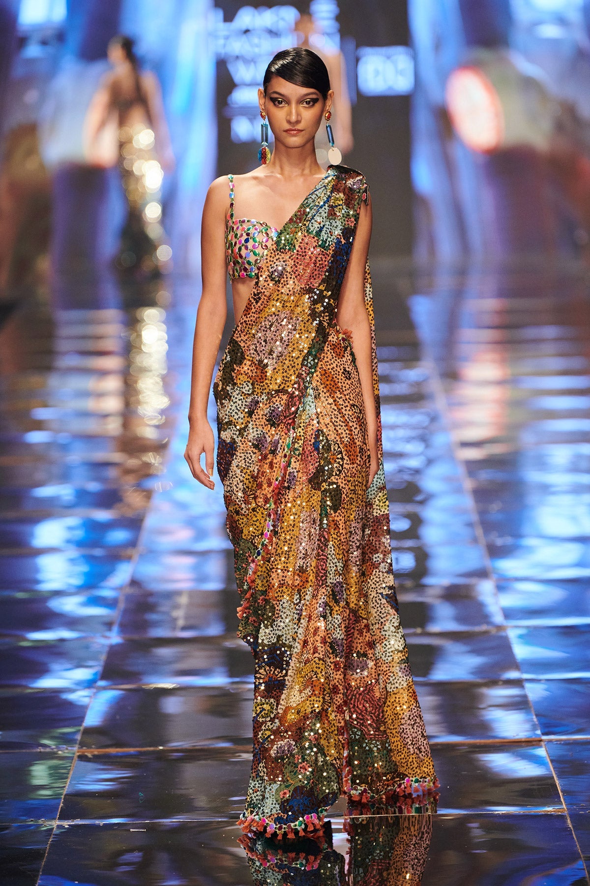 Jully Patel In Rosello - Multicoloured Sequin Saree- Ready to Ship