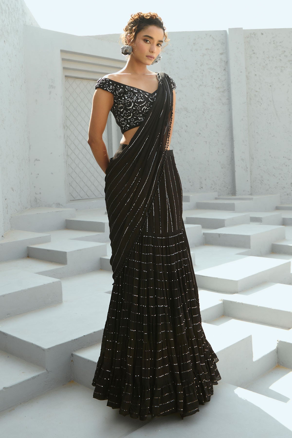 Sky Pre Drape Saree