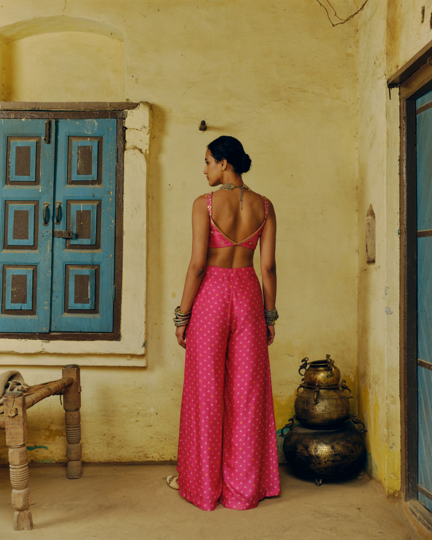 Rani pink crop top + pants