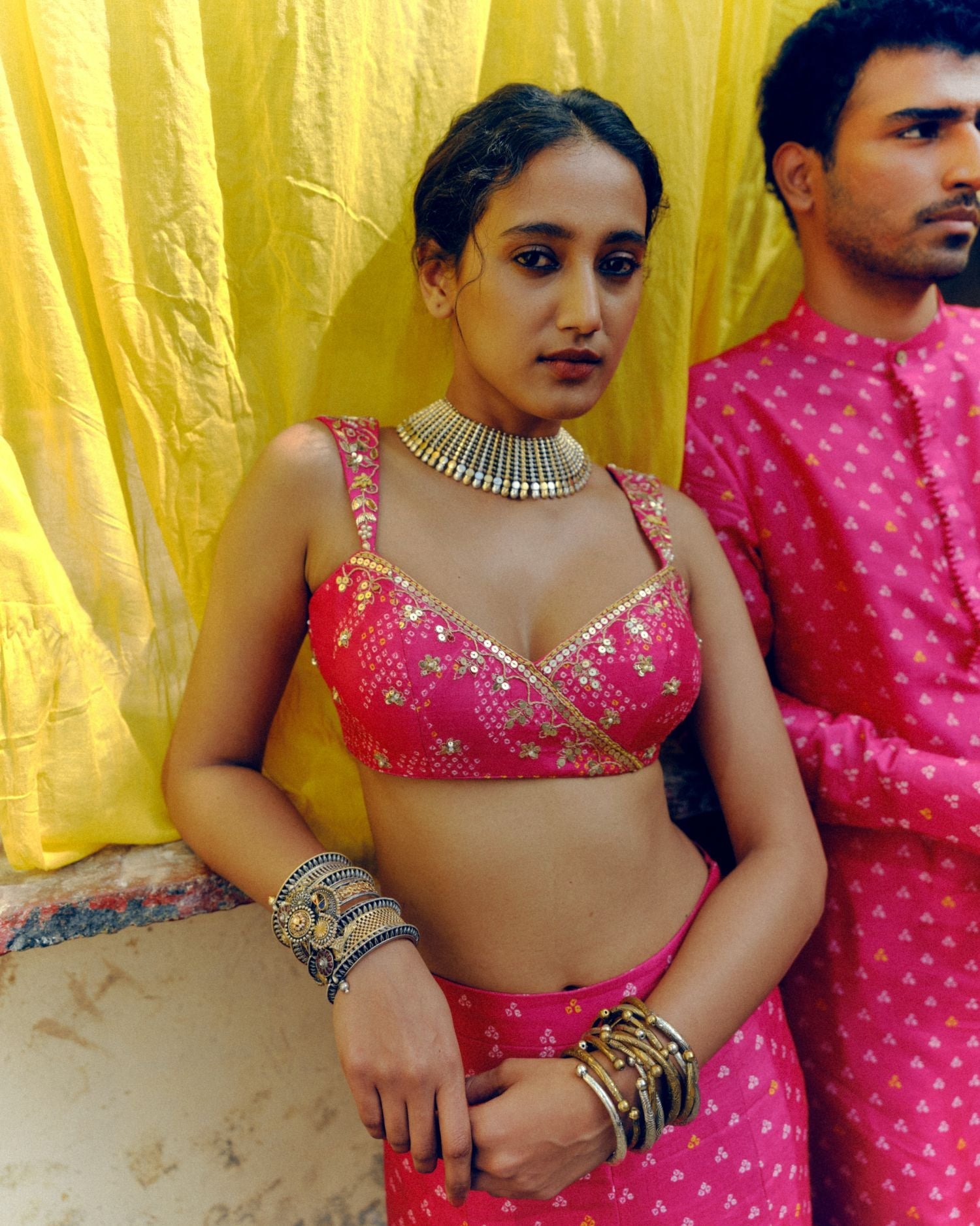 Rani pink crop top + pants