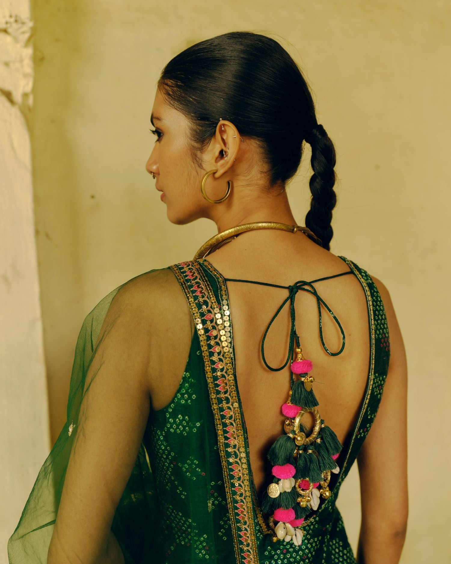 Emerald green sharara set