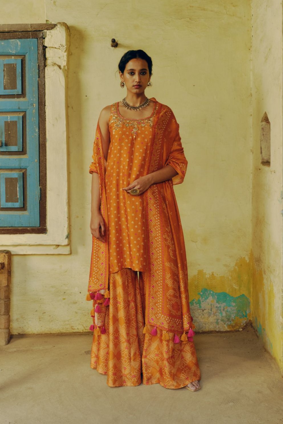 Ochre kurta set