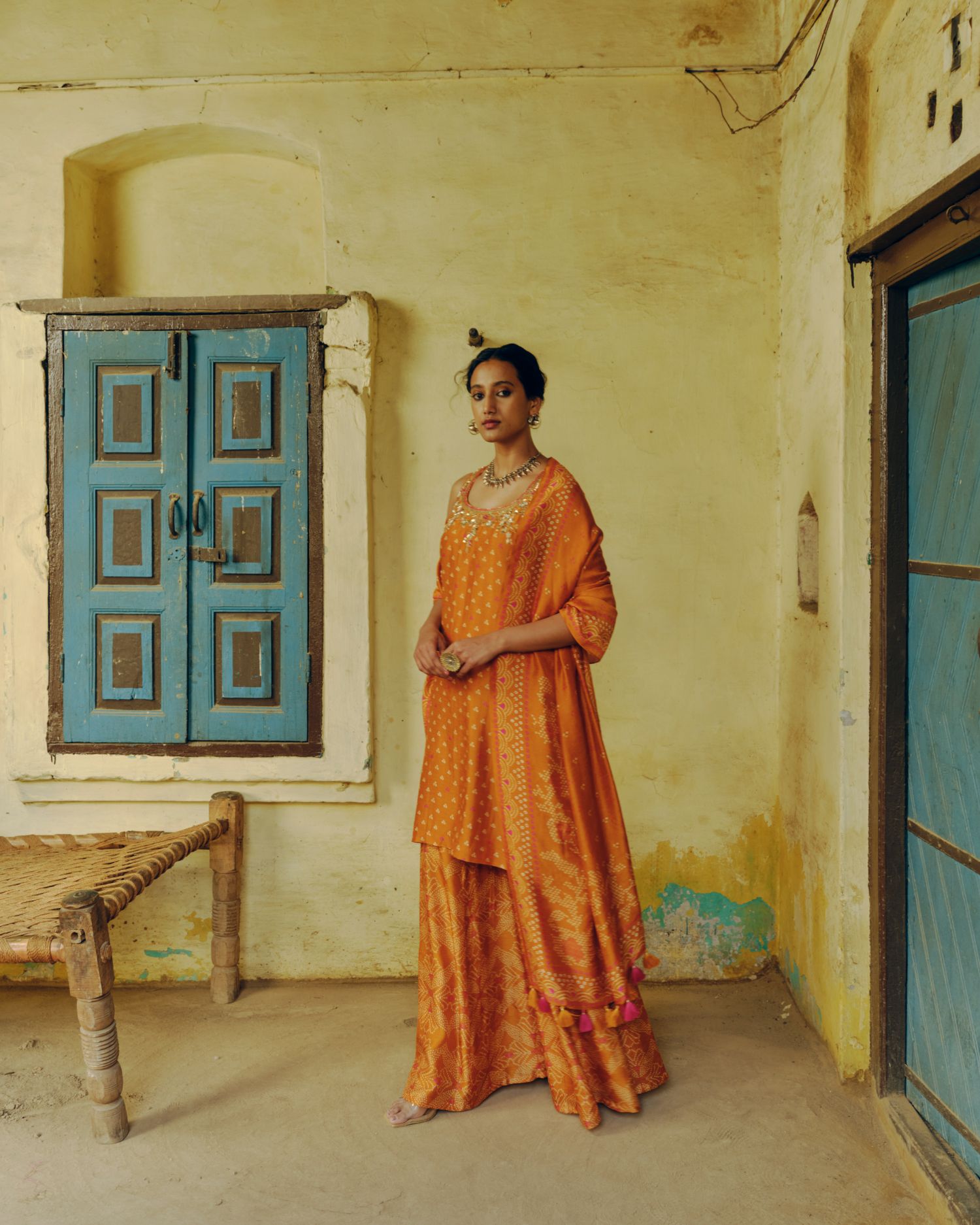 Ochre kurta set