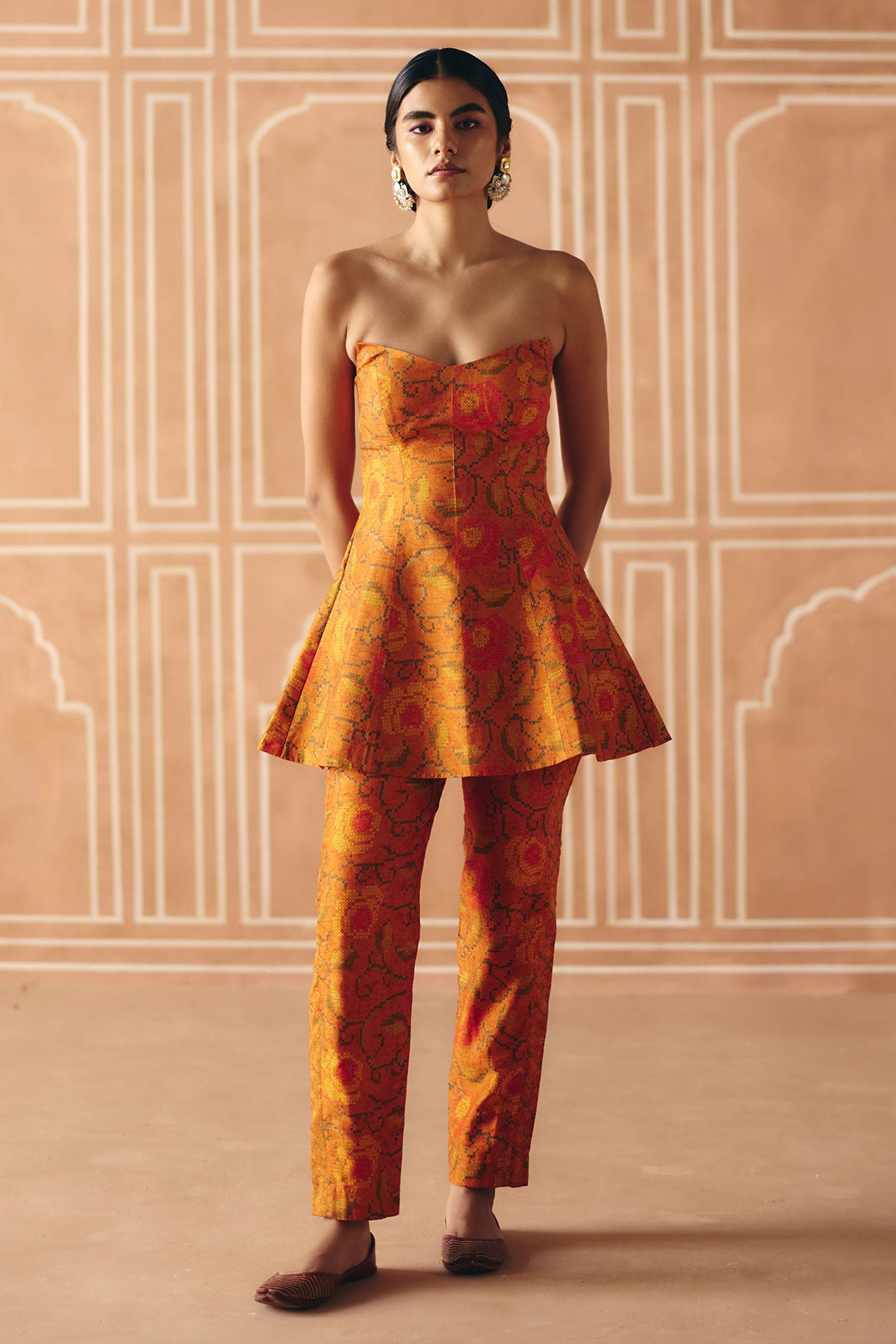 Burnt orange peplum co-ord