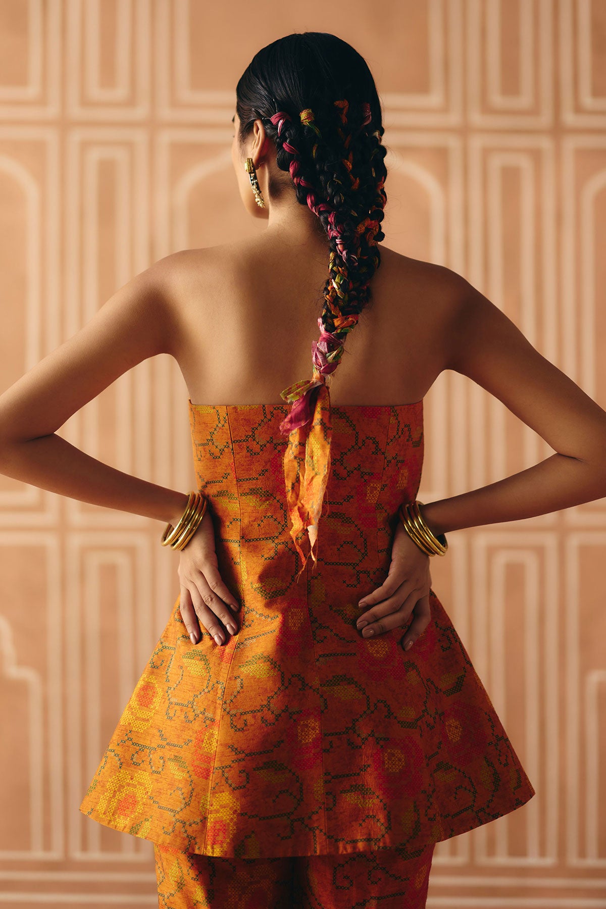 Burnt orange peplum co-ord