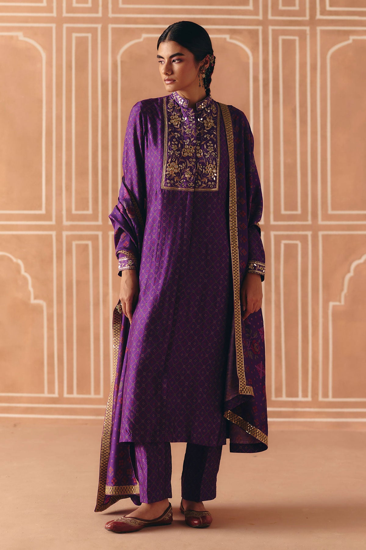 Imperial violet kurta set