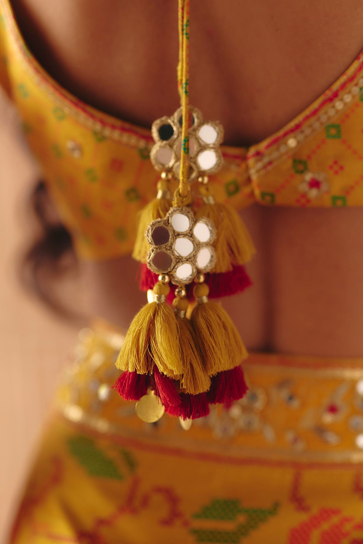 Marigold yellow crop top + pencil skirt