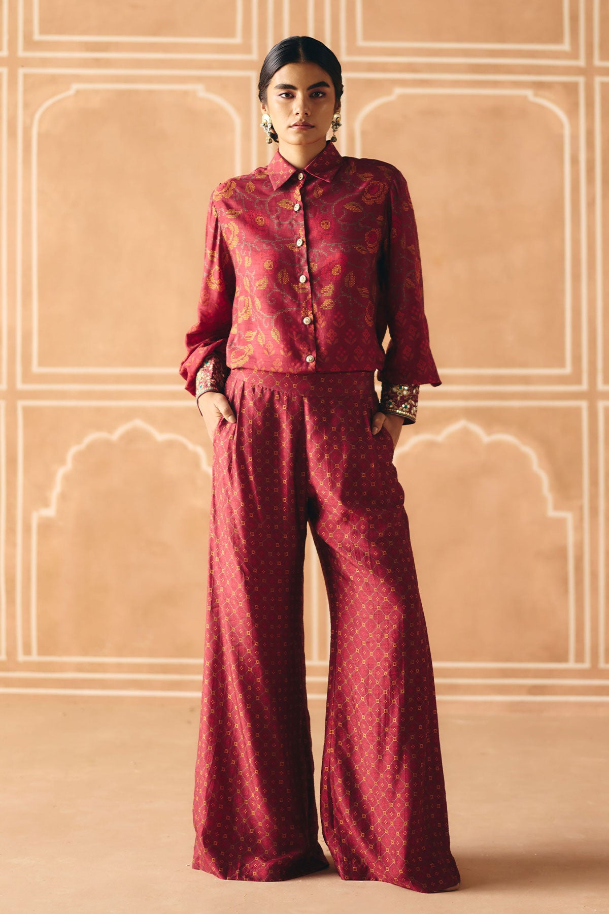 Berry plum shirt + trouser