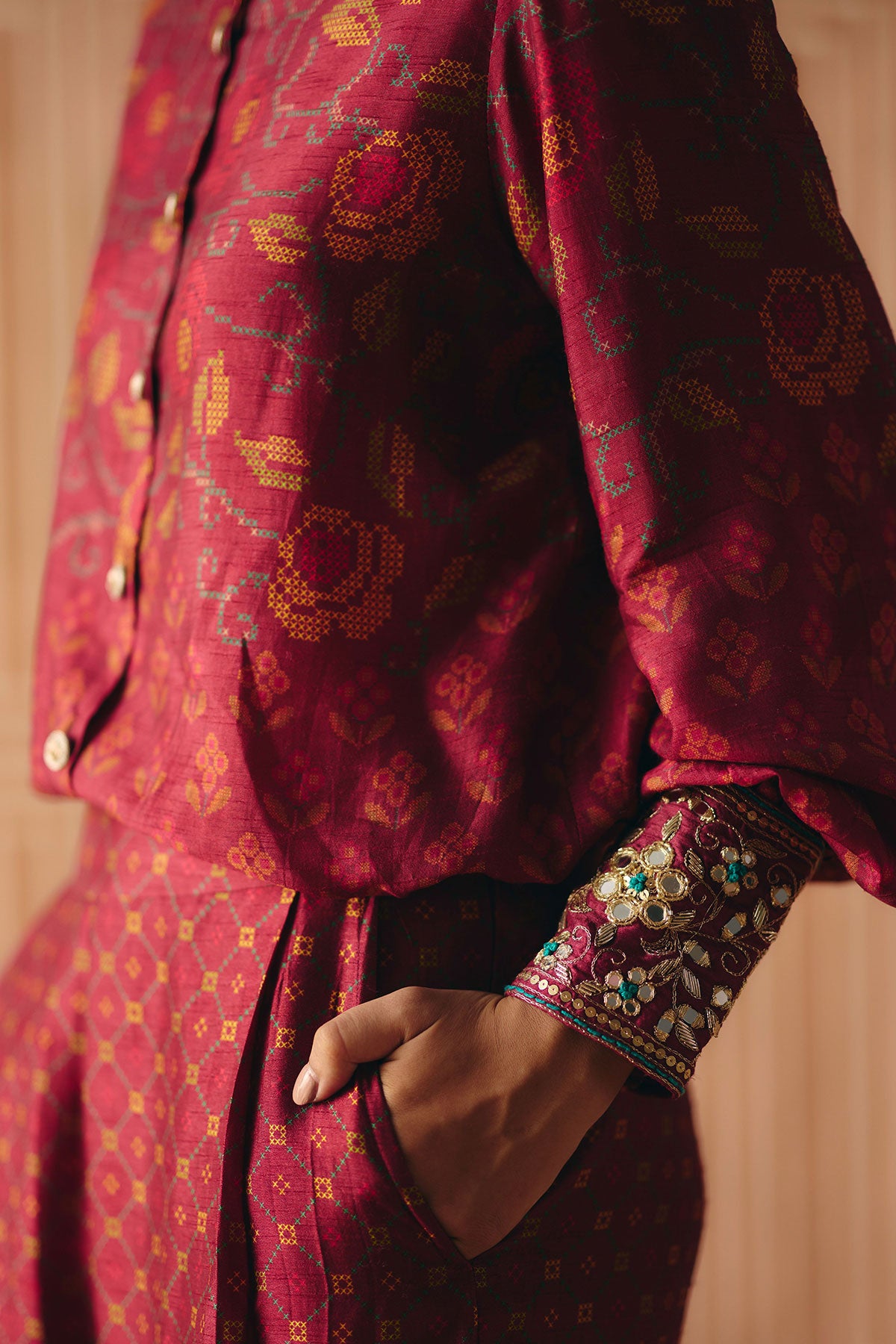 Berry plum shirt + trouser