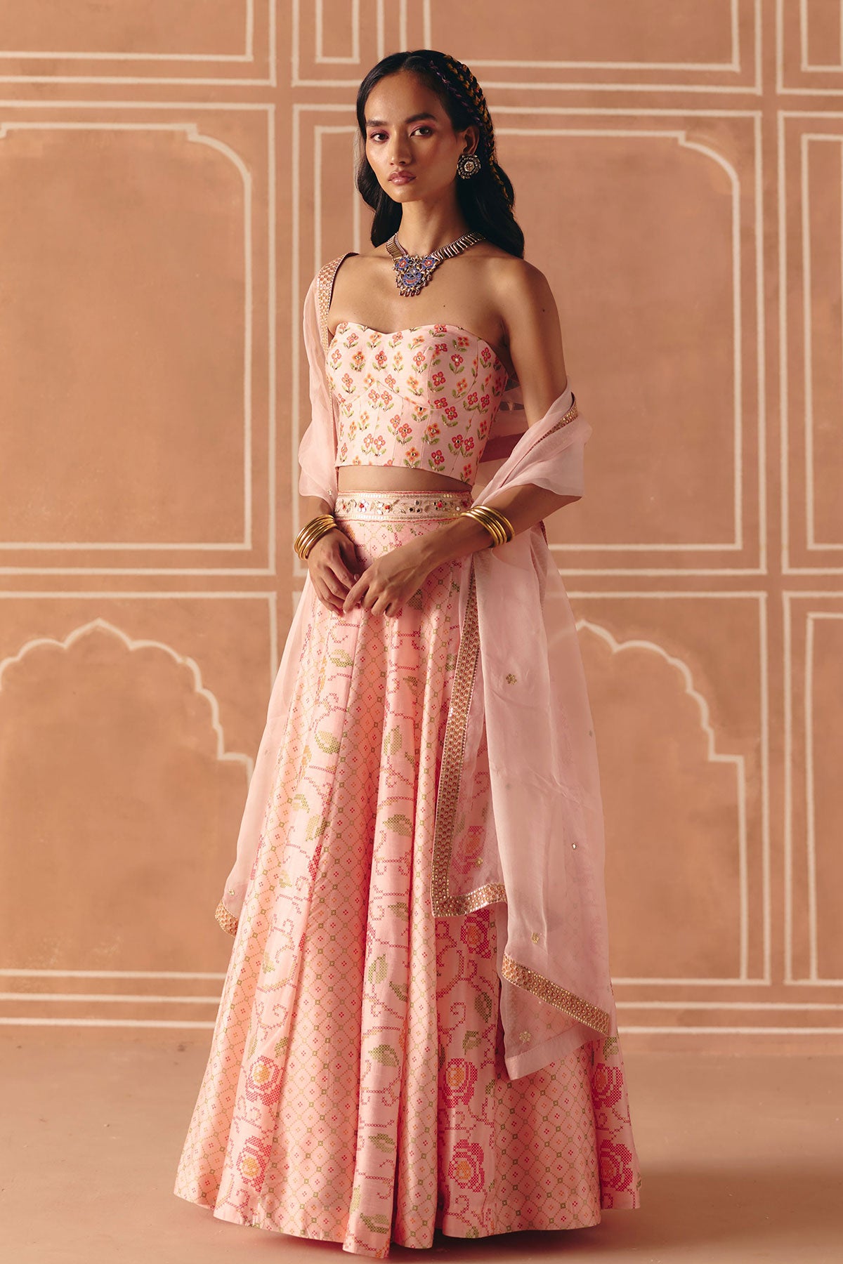 Blush Pink Lehenga 14 / Short