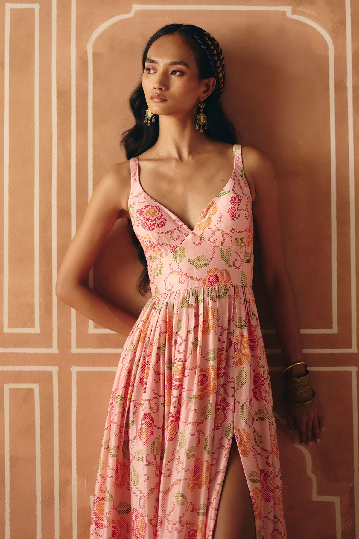 Blush pink maxi dress