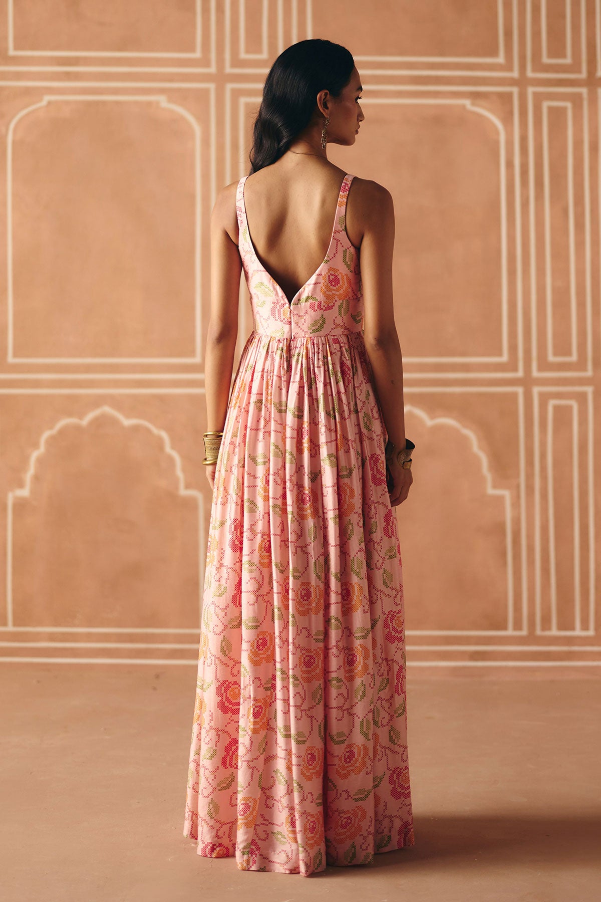 Blush pink maxi dress