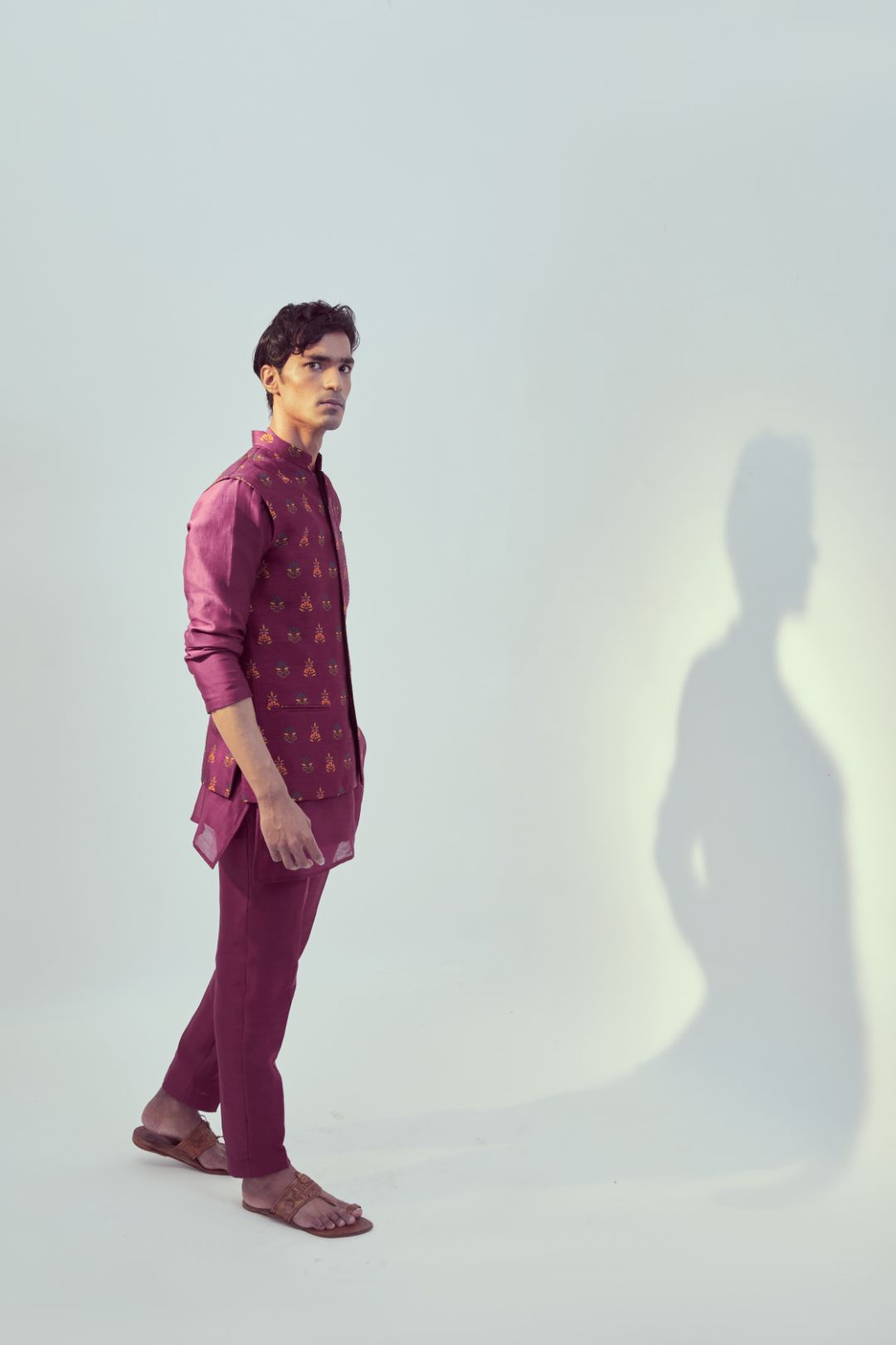 Magenta Kurta Bandi Set