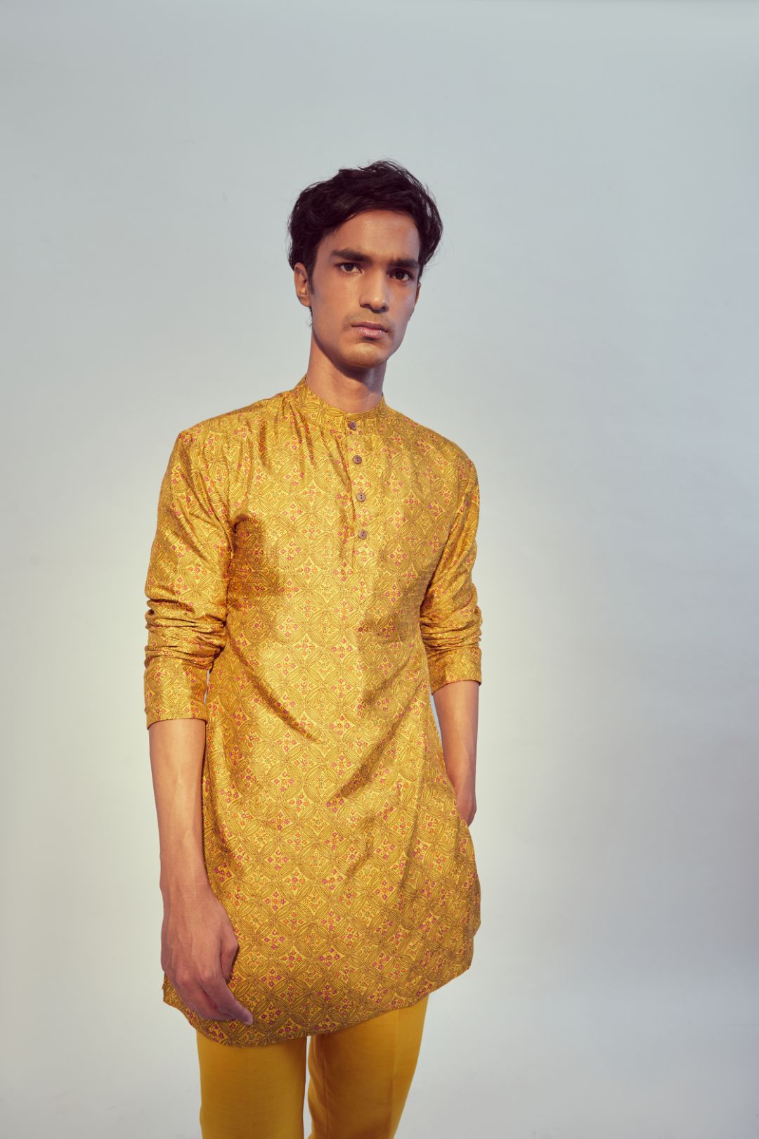 Yellow Kurta Set For Men